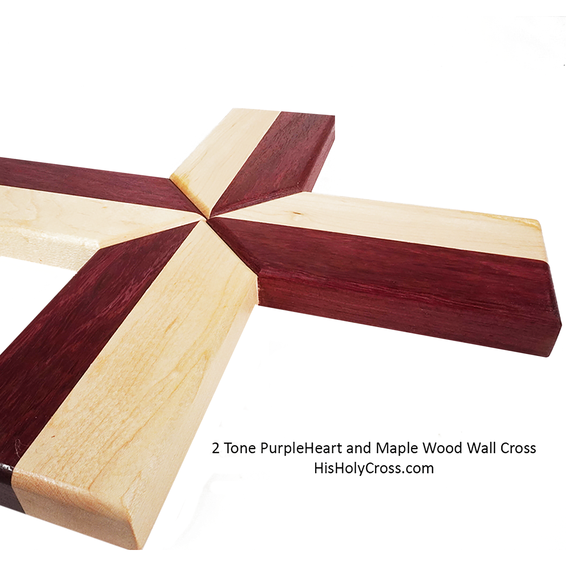 2 Tone Wood Wall Cross - Walnut & Maple