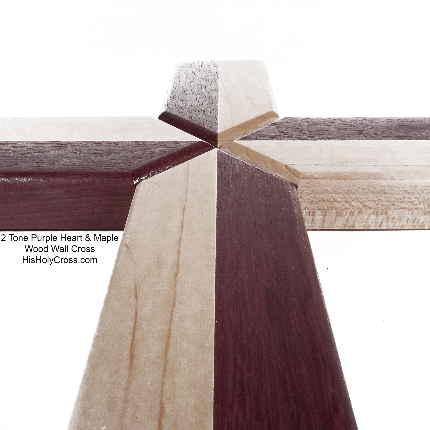 2 Tone Wood Wall Cross - Walnut & Maple